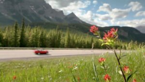 Wildflowers + Car – Travel Alberta Sean Thonson